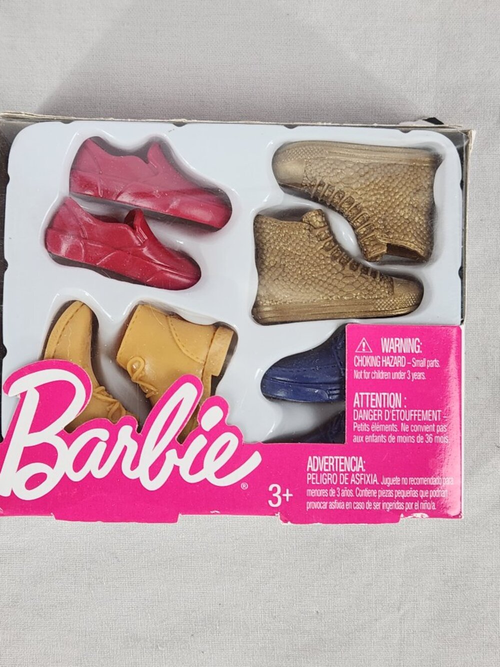 Barbie Ken Mens Shoes Accessory Pack 4 Pairs Doll Footwear New in Package